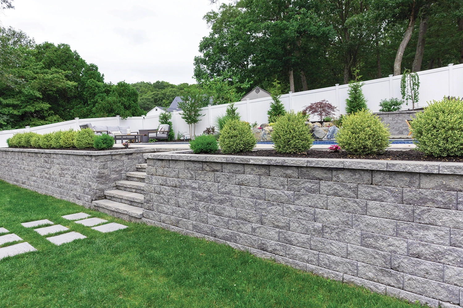 Block retaining wall installation Baltimore County