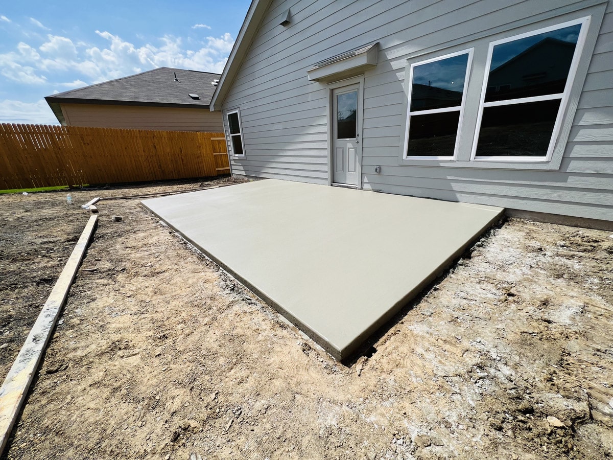 Concrete base installation for paver patio